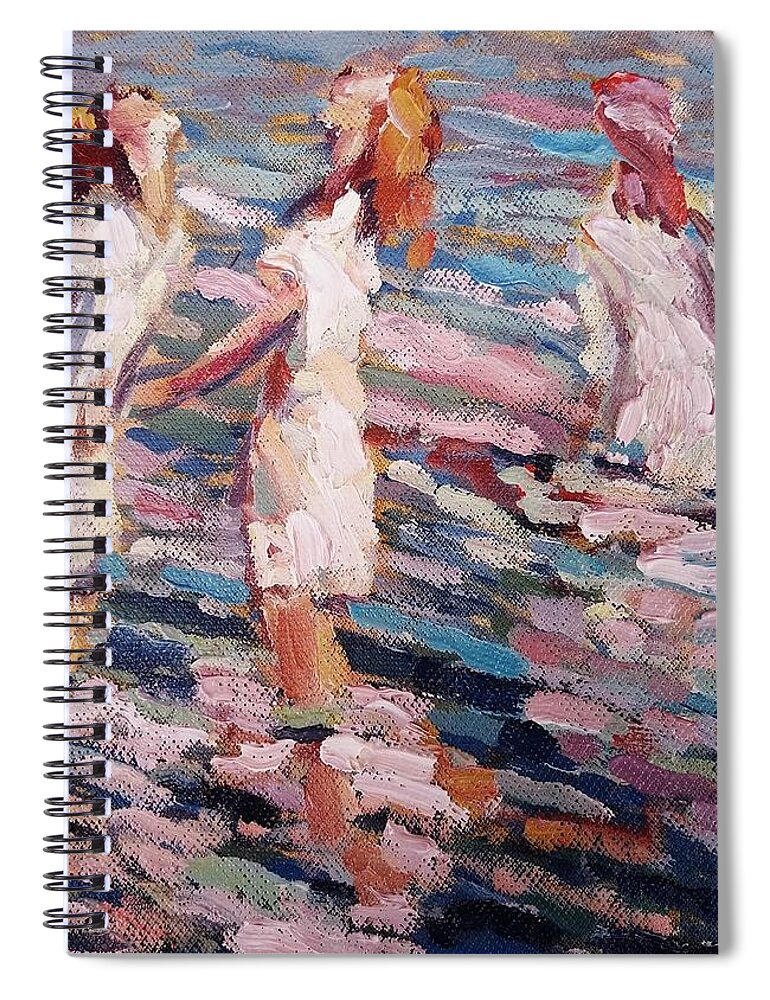 Water Spiral Notebook featuring the painting Vida by Nelya Pinchuk