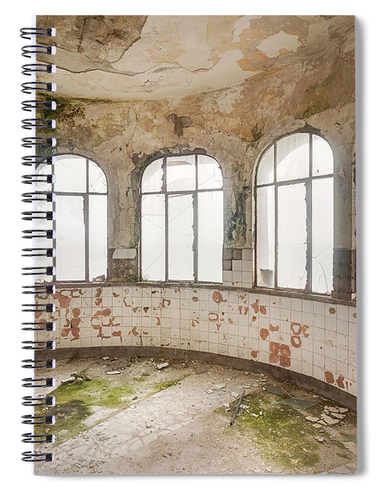 Abandoned Spiral Notebook featuring the photograph View at the Sea by Roman Robroek