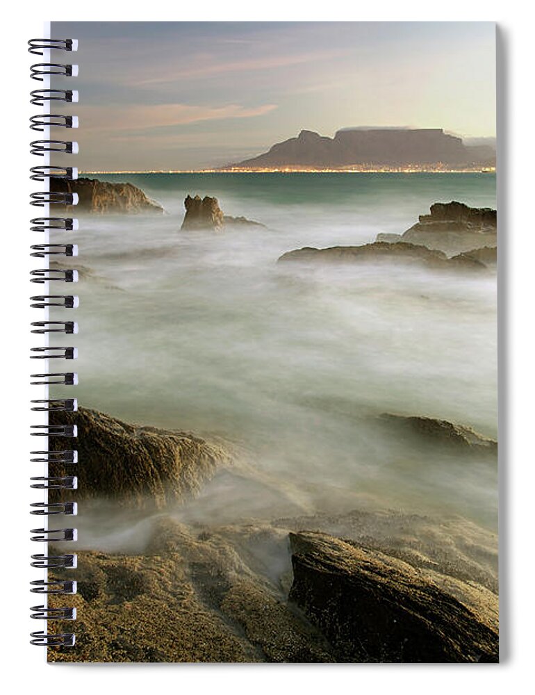 Scenics Spiral Notebook featuring the photograph View Of Cape Town And Table Mountain by Heinrich Van Den Berg