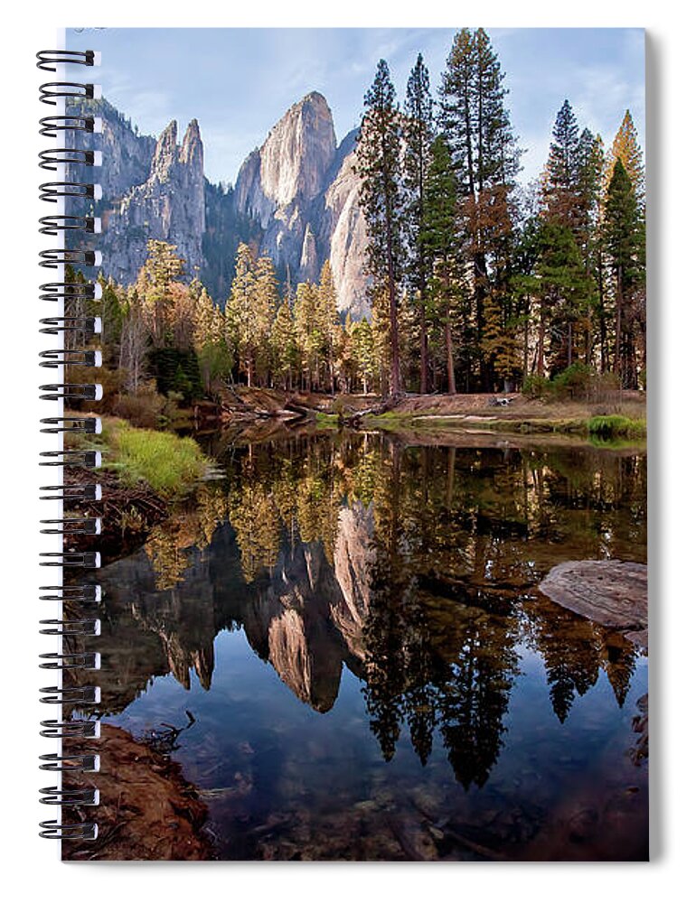 California Spiral Notebook featuring the photograph View Of Cathedral Peaks by Photos By Crow Carol Rukliss Photographer