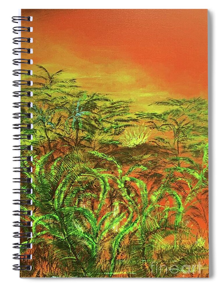 Aina Spiral Notebook featuring the painting View of Ahuailaau by Michael Silbaugh
