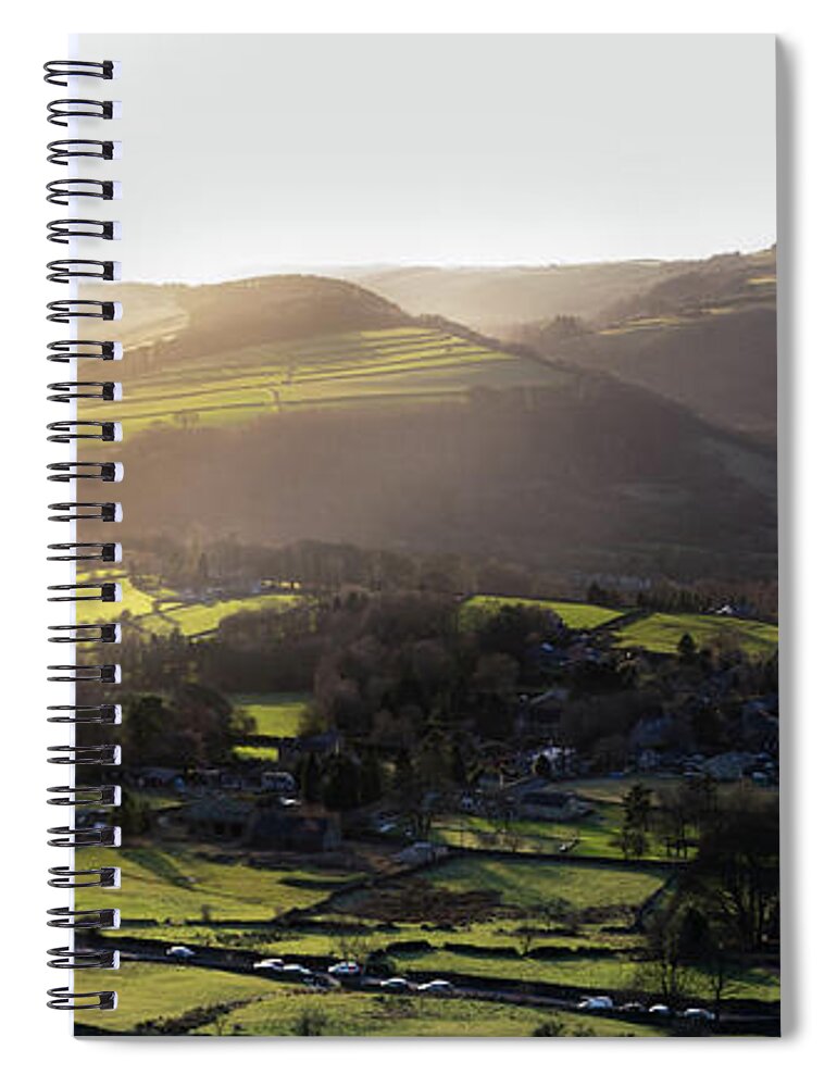 Background Spiral Notebook featuring the photograph View over Curbar Edge by Scott Lyons