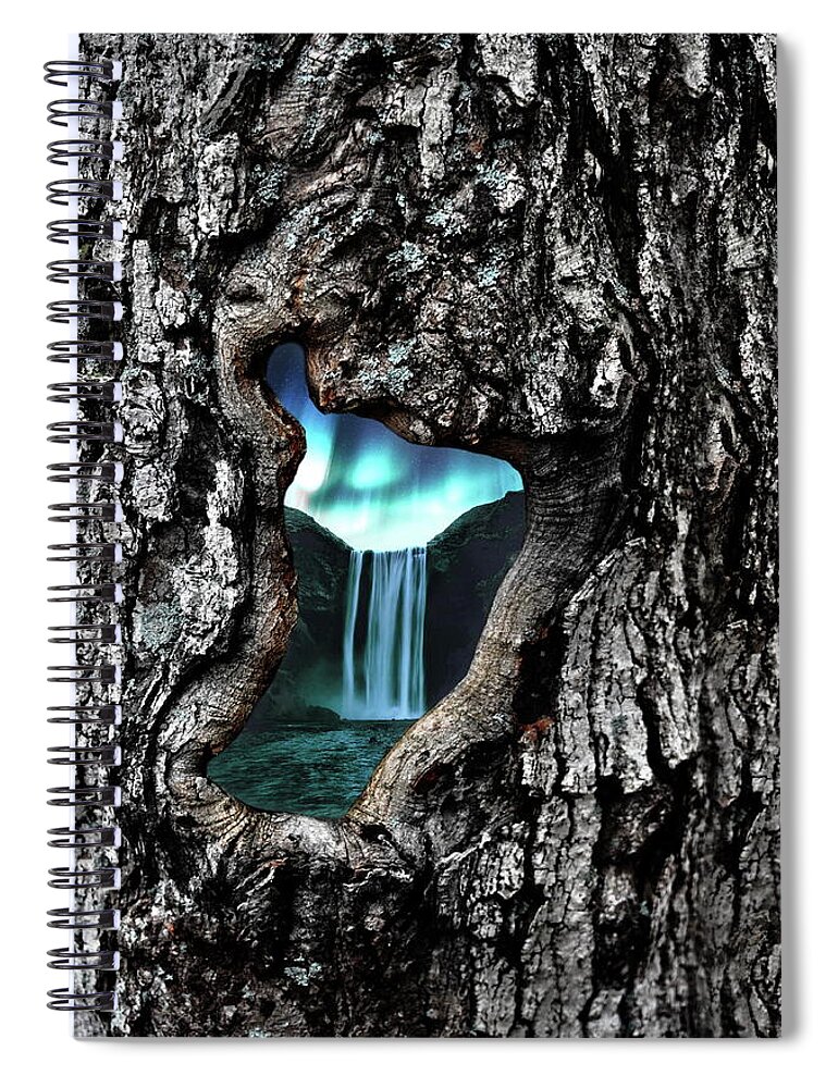 Waterfall Spiral Notebook featuring the photograph View to Another World by Andrea Kollo