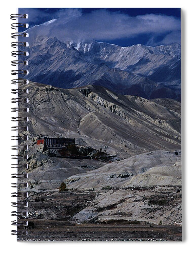 Himalayas Spiral Notebook featuring the photograph View Towards Namgyal Gompa And The by Richard I'anson