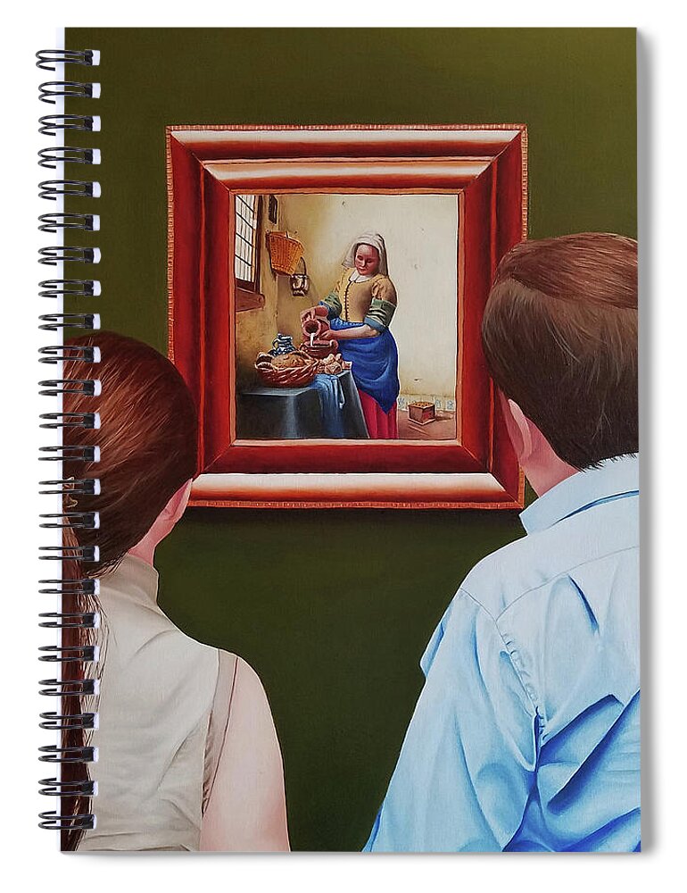 Vermeer Spiral Notebook featuring the painting Viewing Vermeer by Vic Ritchey