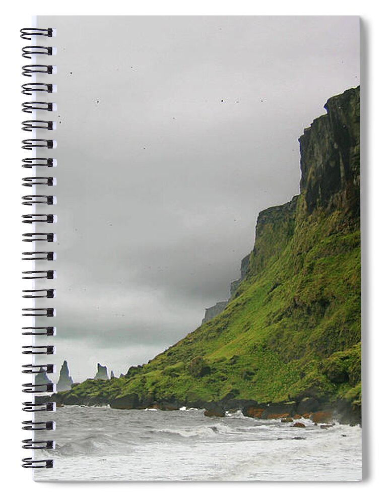 Scenics Spiral Notebook featuring the photograph Vik Beach by Www.ginomaccanti.com