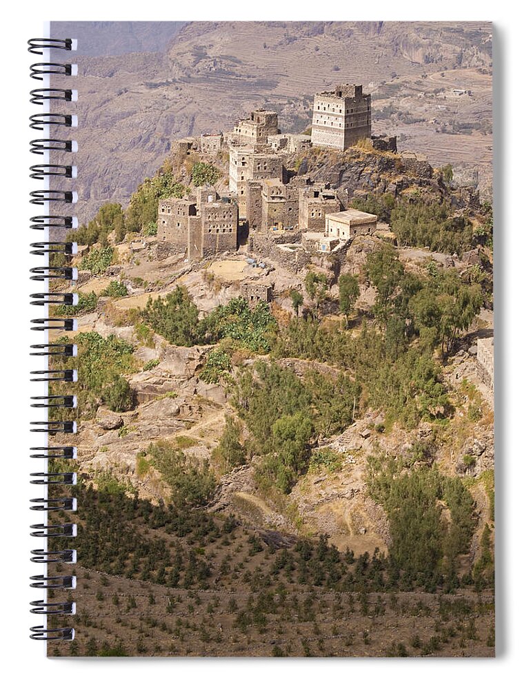 Arabia Spiral Notebook featuring the photograph Village With Terraces by Davorlovincic