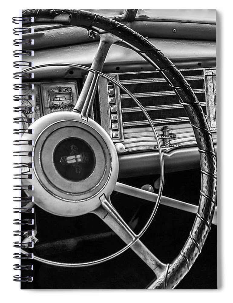 Interior Spiral Notebook featuring the photograph Vintage Car Dashboard by Edward Fielding
