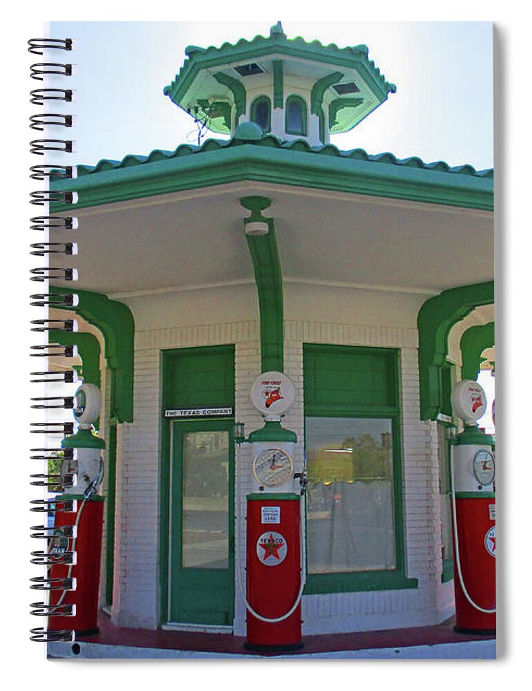 El Paso Spiral Notebook featuring the photograph Vintage El Paso Gas Station 1 by Randall Weidner