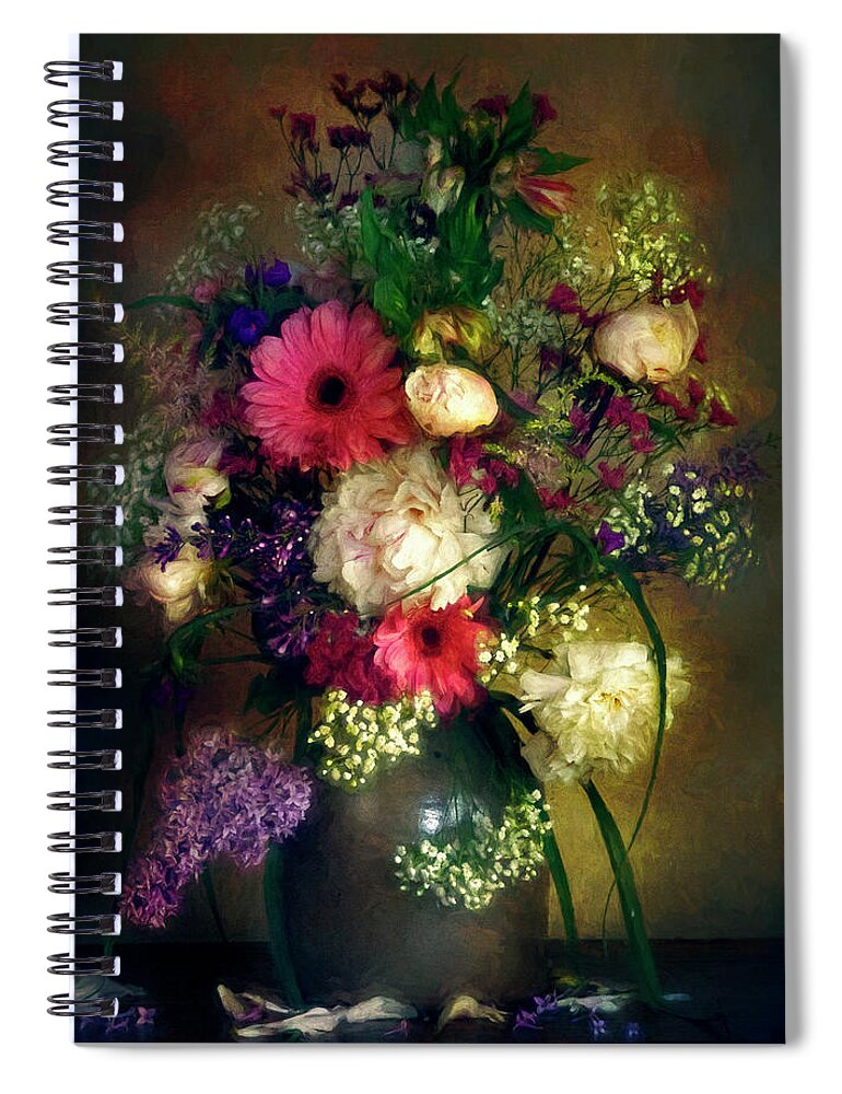 Floral Spiral Notebook featuring the photograph Vintage Still Life by John Rivera