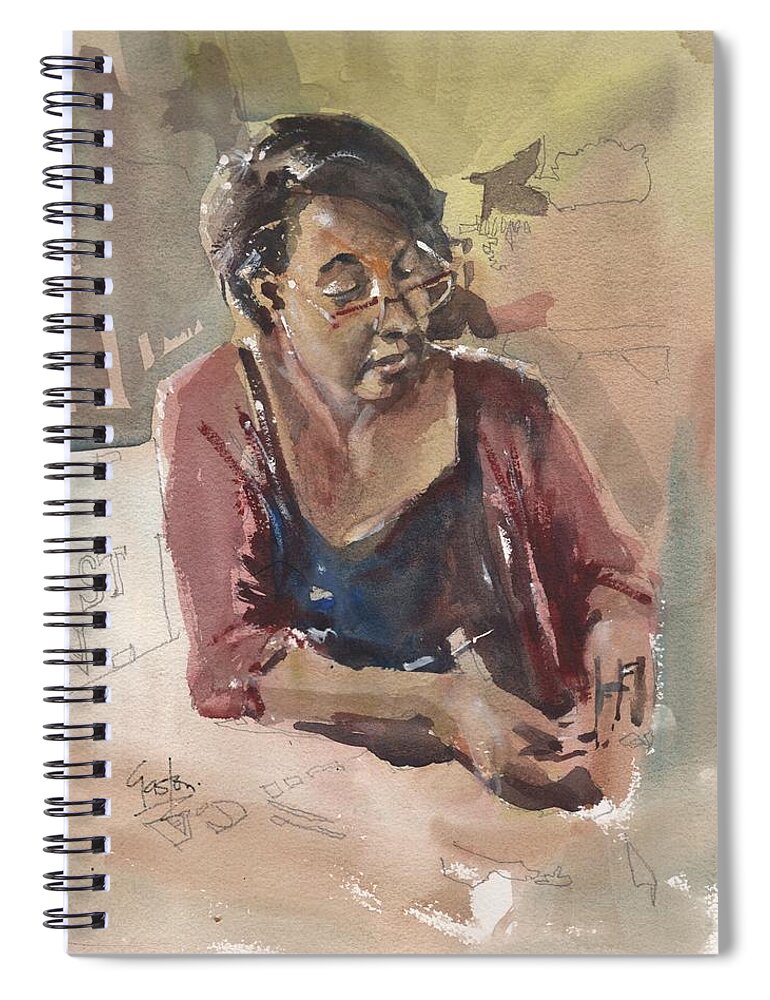 Tampa Spiral Notebook featuring the painting Vision Portrait by Gaston McKenzie