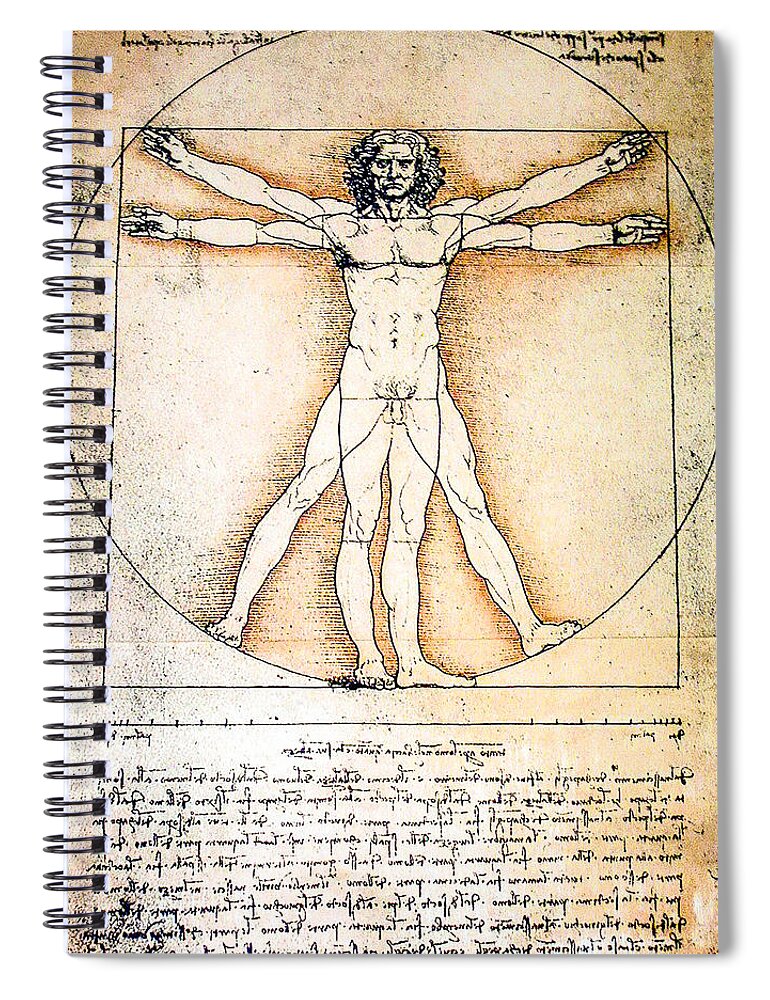 Vitruvian Man Spiral Notebook featuring the photograph Vitruvian Man by Tito Slack