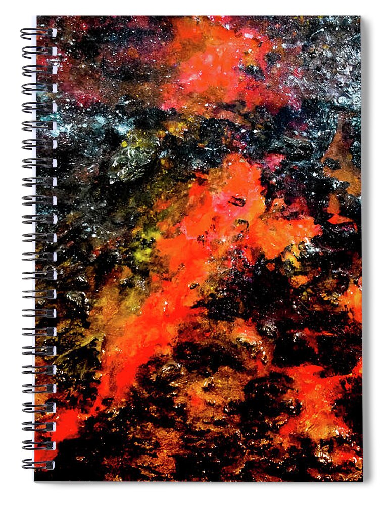 Volcano Spiral Notebook featuring the mixed media Volcanic by Patsy Evans - Alchemist Artist