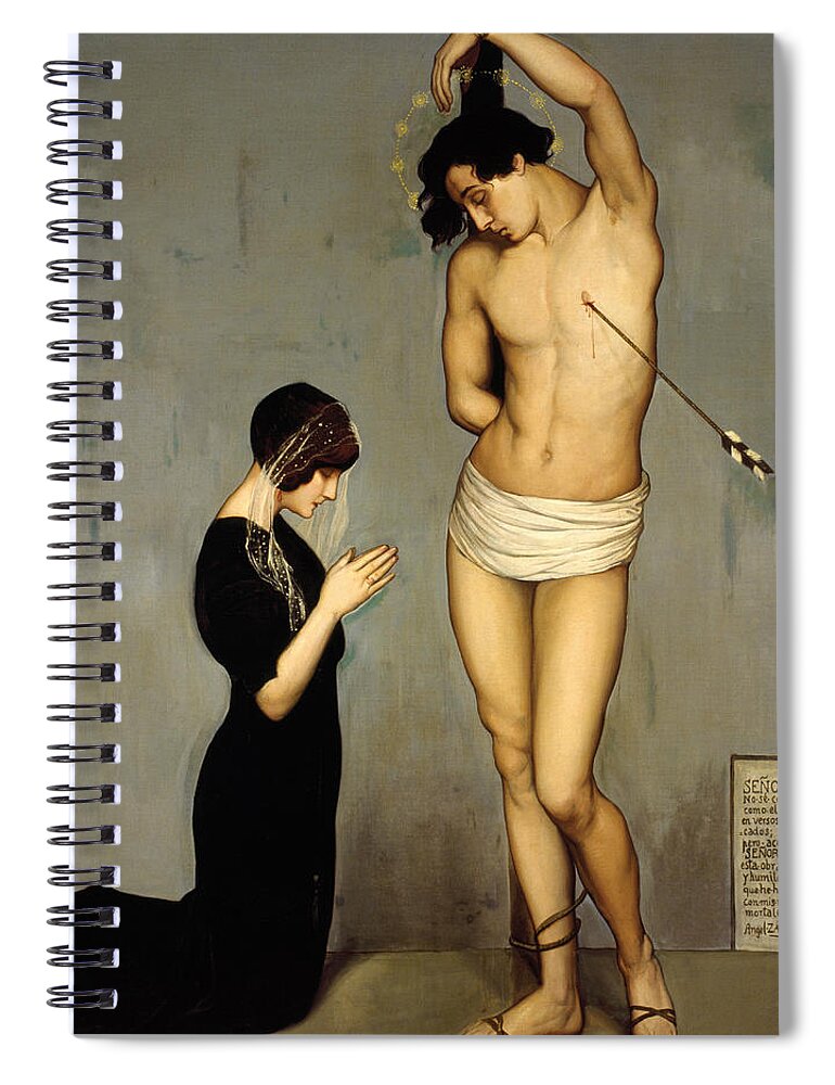 20th Century Art Spiral Notebook featuring the painting Votive Offering by Angel Zarraga