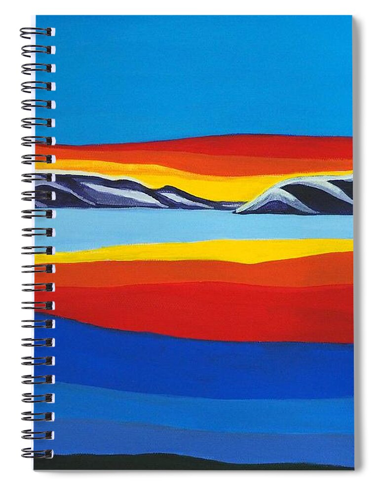  Spiral Notebook featuring the painting Waiheke Island Sunset by Sandra Marie Adams