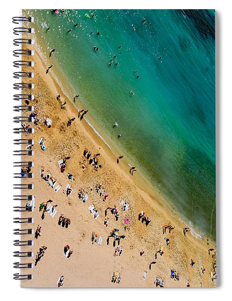 Waikiki Beach Spiral Notebook featuring the photograph Waikiki Beach Life from Above by Debra Banks