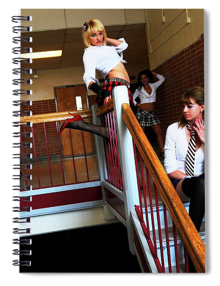 Girl Spiral Notebook featuring the photograph Waiting For Class by Robert WK Clark