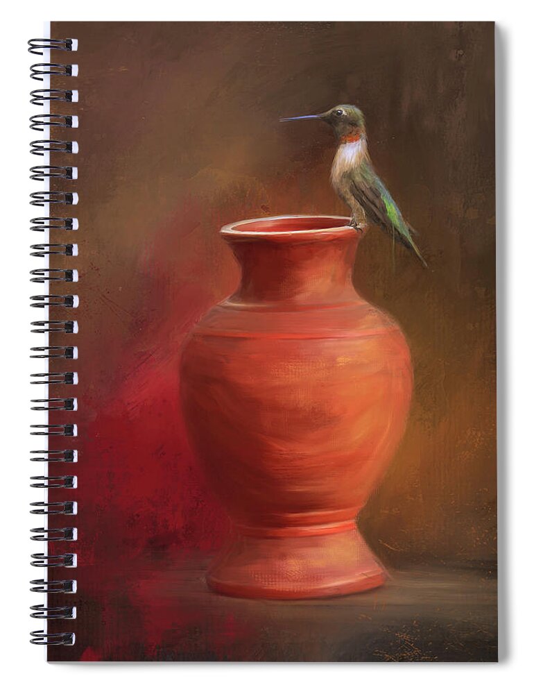 Colorful Spiral Notebook featuring the painting Waiting For The Master by Jai Johnson
