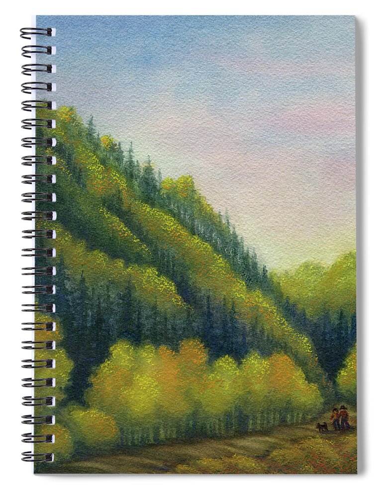 Watercolor Painting Spiral Notebook featuring the digital art Walk In The Woods by Ileximage