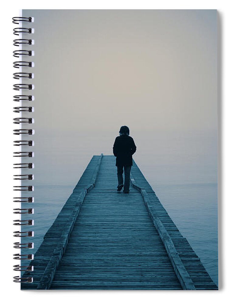 Mental Health Spiral Notebook featuring the photograph Walking Alone by Profeta