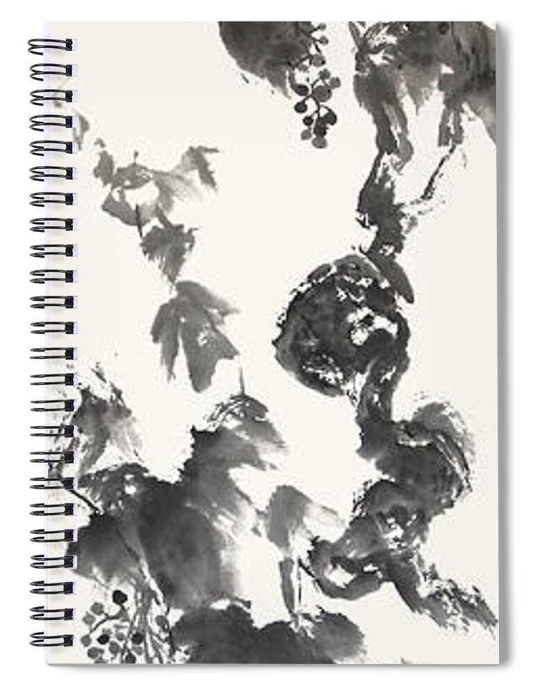 Grapevine Spiral Notebook featuring the painting Walking Among The Grapevines by Nadja Van Ghelue