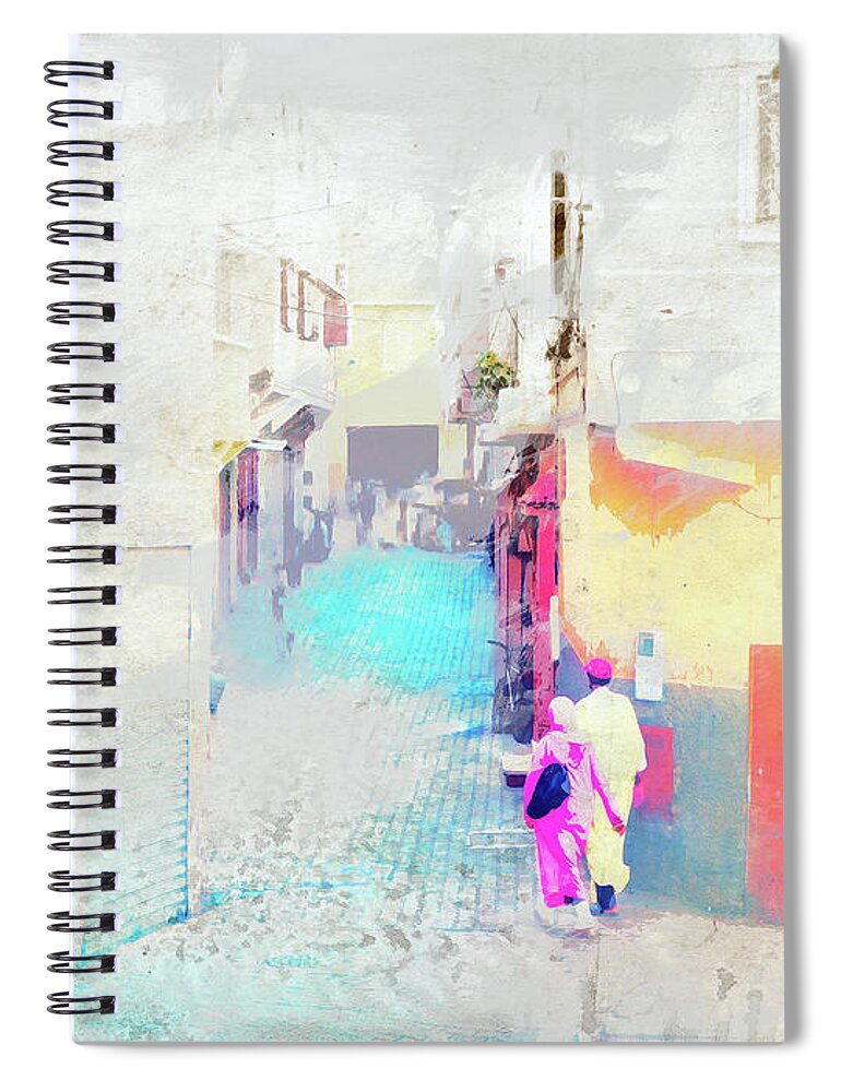 Woman Spiral Notebook featuring the digital art Walking through Morocco by Gabi Hampe