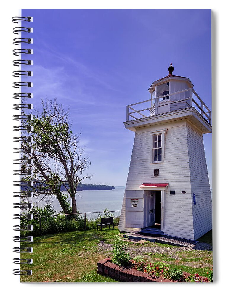 Architecture Spiral Notebook featuring the digital art Walton Lighthouse by Ken Morris