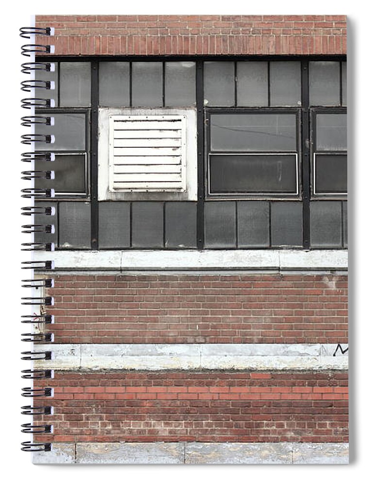 Urban Spiral Notebook featuring the photograph warehouse wall II by Kreddible Trout