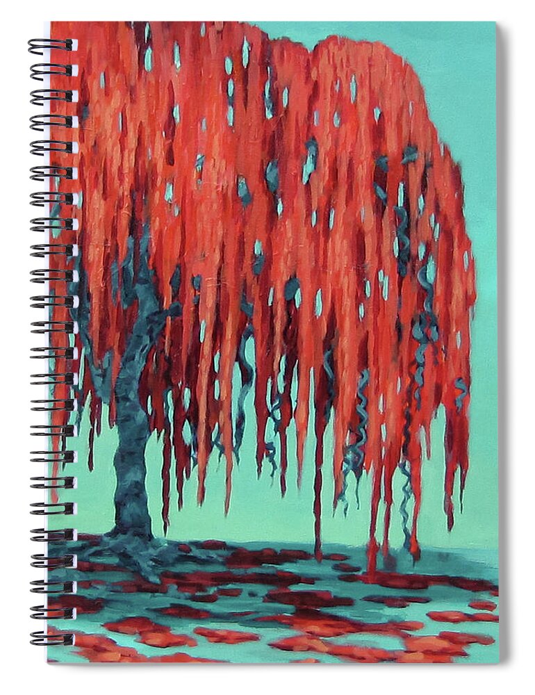 Tree Spiral Notebook featuring the painting Warm Hearted by Karen Ilari