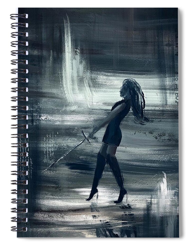  Spiral Notebook featuring the digital art Warrior princess by Tanya Gordeeva