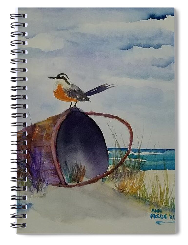Ocean Spiral Notebook featuring the painting Washed up by Ann Frederick
