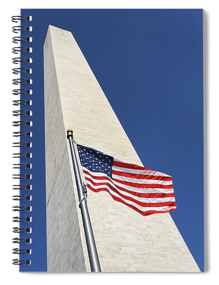 Clear Sky Spiral Notebook featuring the photograph Washington Monument, The Mall by William Manning