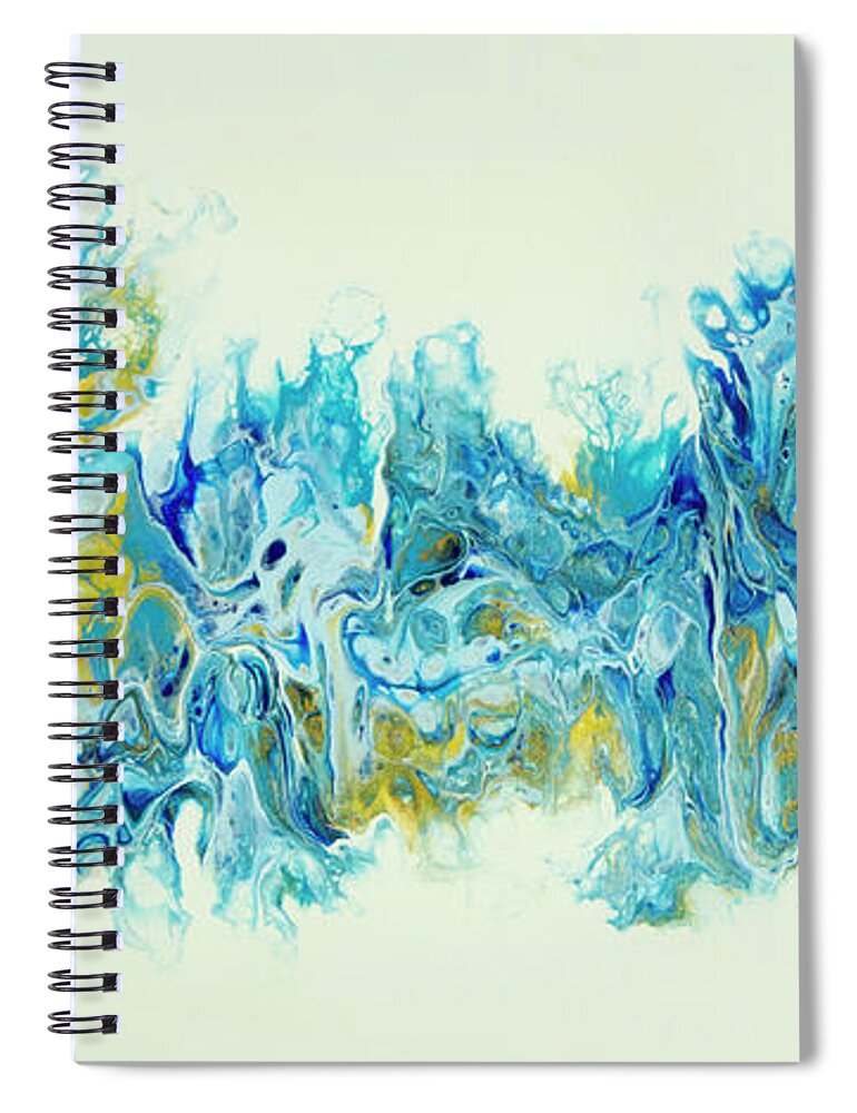 Poured Acrylics Spiral Notebook featuring the painting Water Dragon Breath by Lucy Arnold