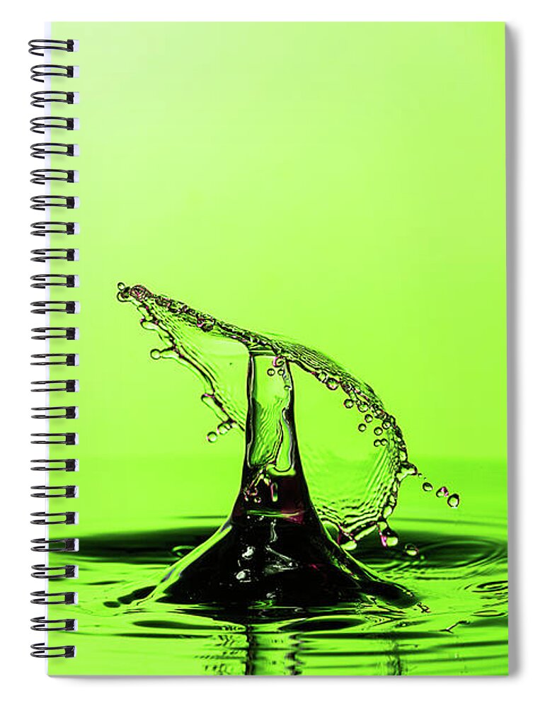 Jay Stockhaus Spiral Notebook featuring the photograph Water Drop Collision by Jay Stockhaus