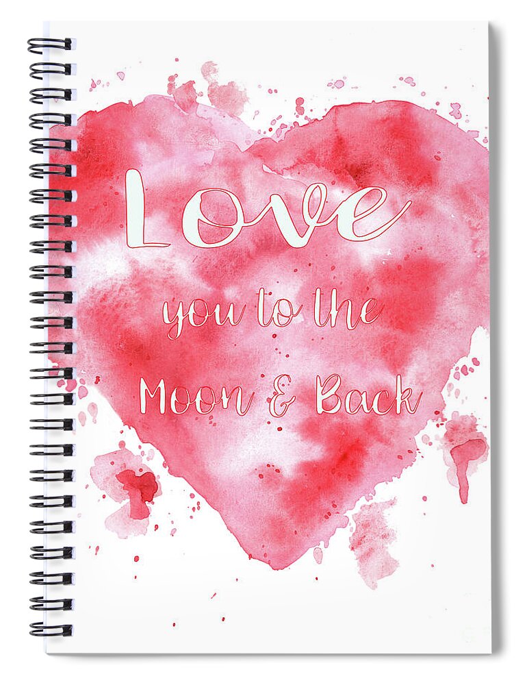 Heart Spiral Notebook featuring the painting Watercolor Heart B by Jean Plout