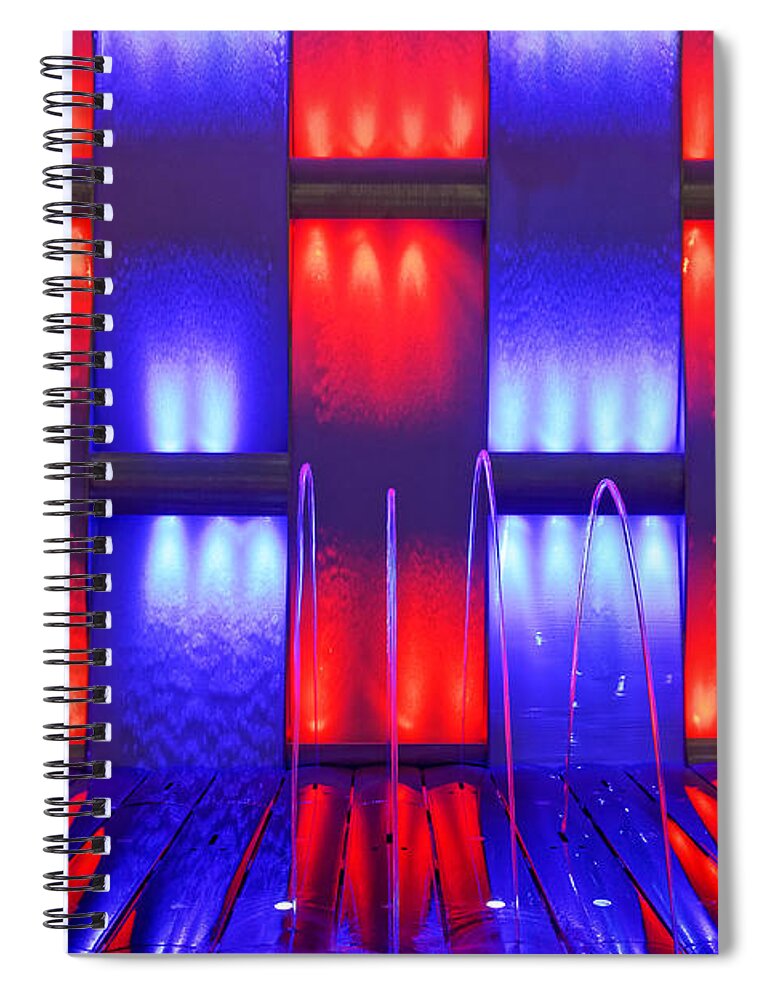 Watercolors Spiral Notebook featuring the photograph Watercolors -- Fountain on the Cruise Ship Celebrity Solstice by Darin Volpe