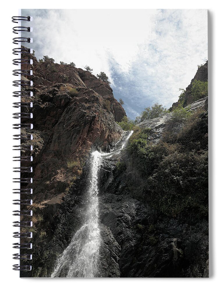 Ourika Valley Spiral Notebook featuring the photograph Waterfall At Setti Fatma, Ourika Valley by Anthony Collins