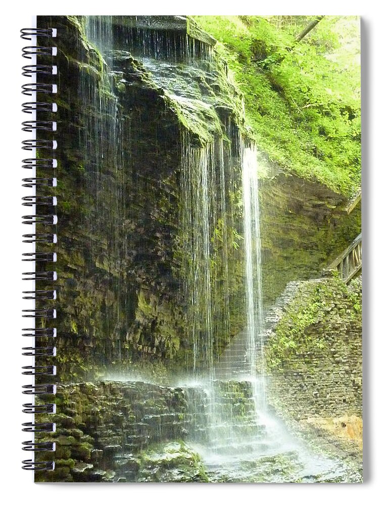 Water Spiral Notebook featuring the photograph Waterfall on the Rocks by Patricia Caron
