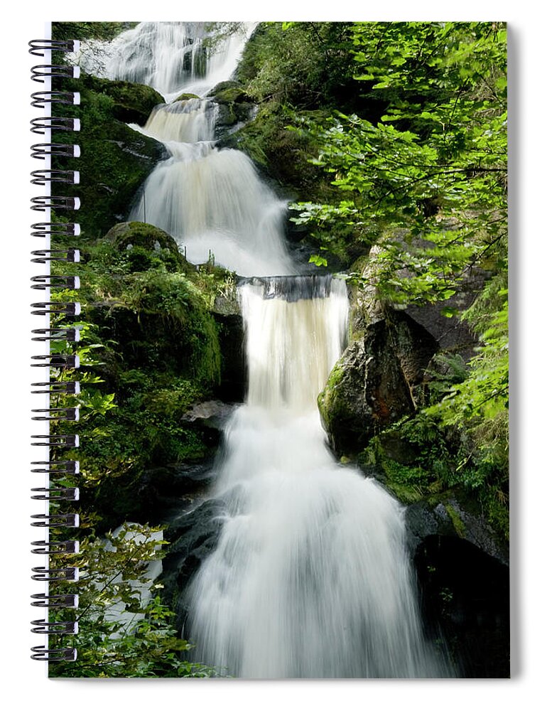 Scenics Spiral Notebook featuring the photograph Waterfall Near Triberg Black Forest by Pidjoe