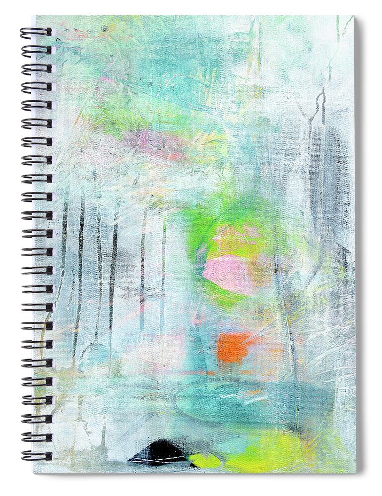 Blue Green Spiral Notebook featuring the painting Waterfall by Tracy-Ann Marrison