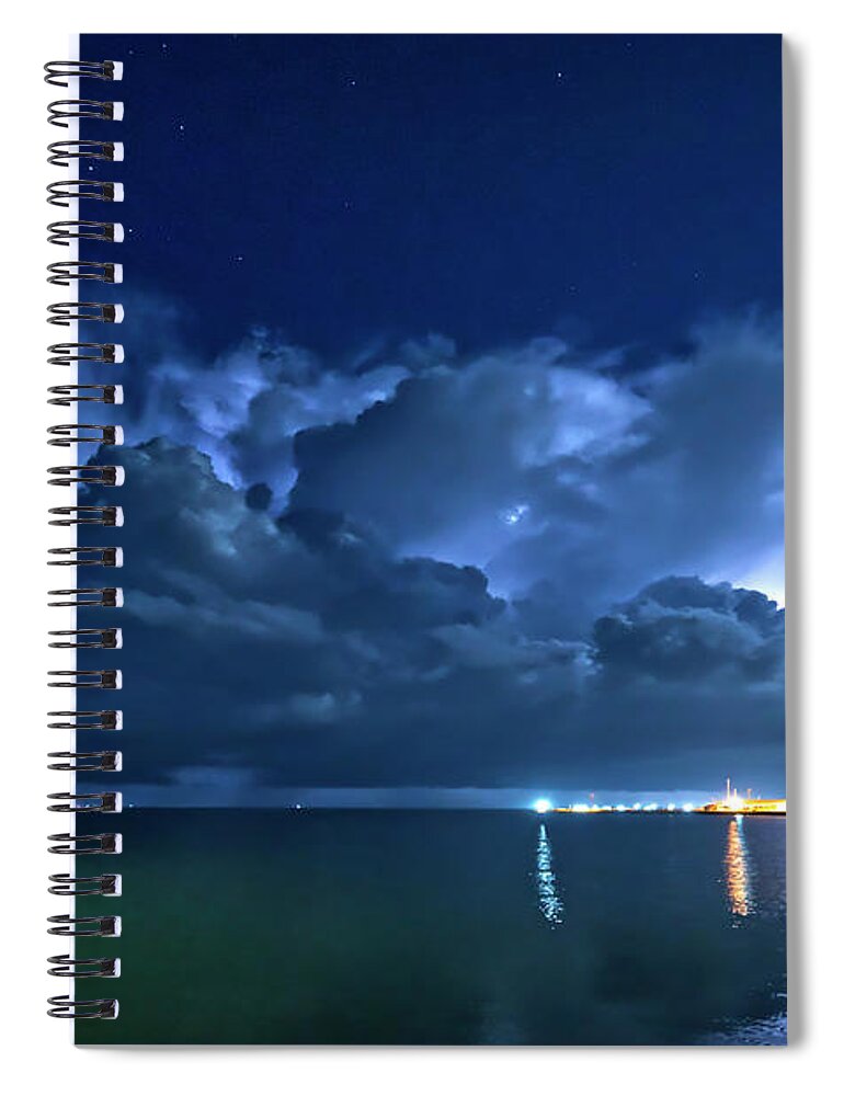 Waterfront Spiral Notebook featuring the photograph Waterfront Lightening by Ty Husak