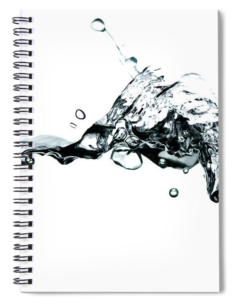 Empty Spiral Notebook featuring the photograph Waterline With Splash And Bubbles by Zonecreative