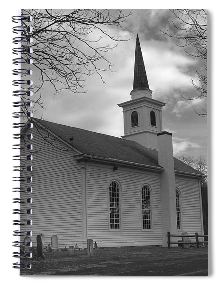 Church Spiral Notebook featuring the photograph Waterloo United Methodist Church - Back by Christopher Lotito
