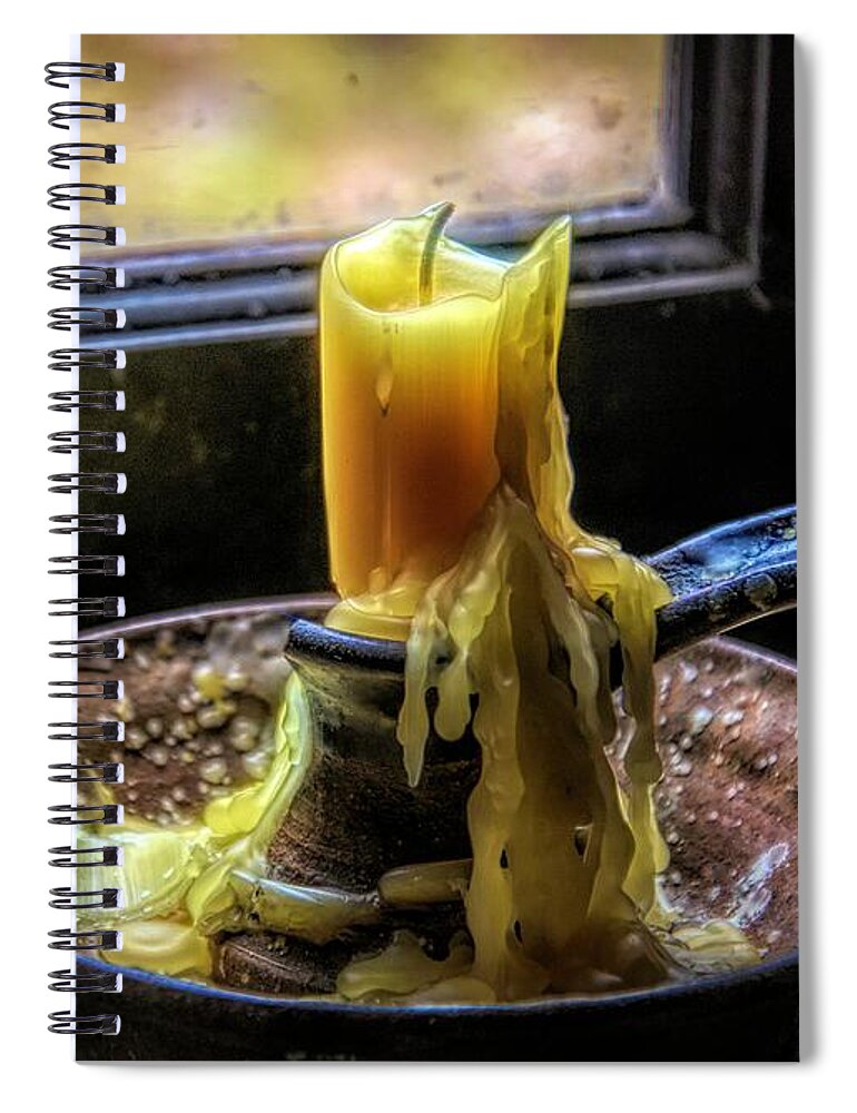 Candle Spiral Notebook featuring the photograph Wax Sculpture by Jack Wilson