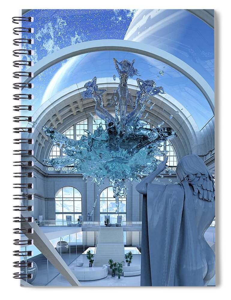 Architecture Spiral Notebook featuring the digital art Waystation by Richard Hopkinson