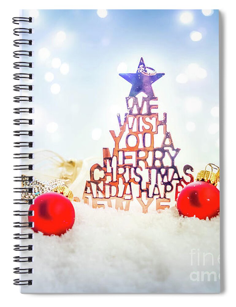 Christmas Spiral Notebook featuring the photograph We wish you...II by Anastasy Yarmolovich