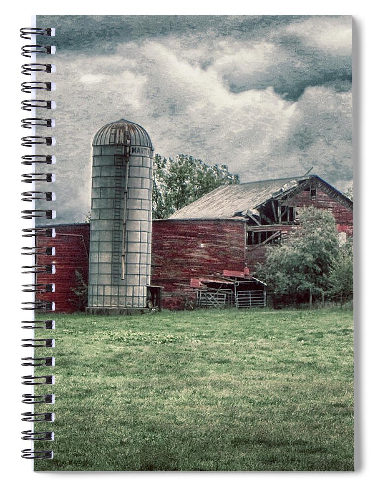 Barn Spiral Notebook featuring the photograph Weathered Worn and Standing Strong by Judy Hall-Folde