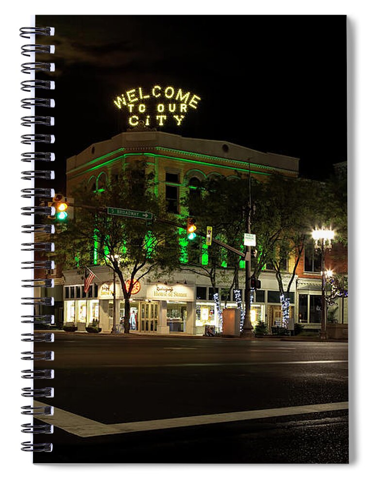 New Philadelphia Spiral Notebook featuring the photograph Welcome To Our City by Deborah Penland