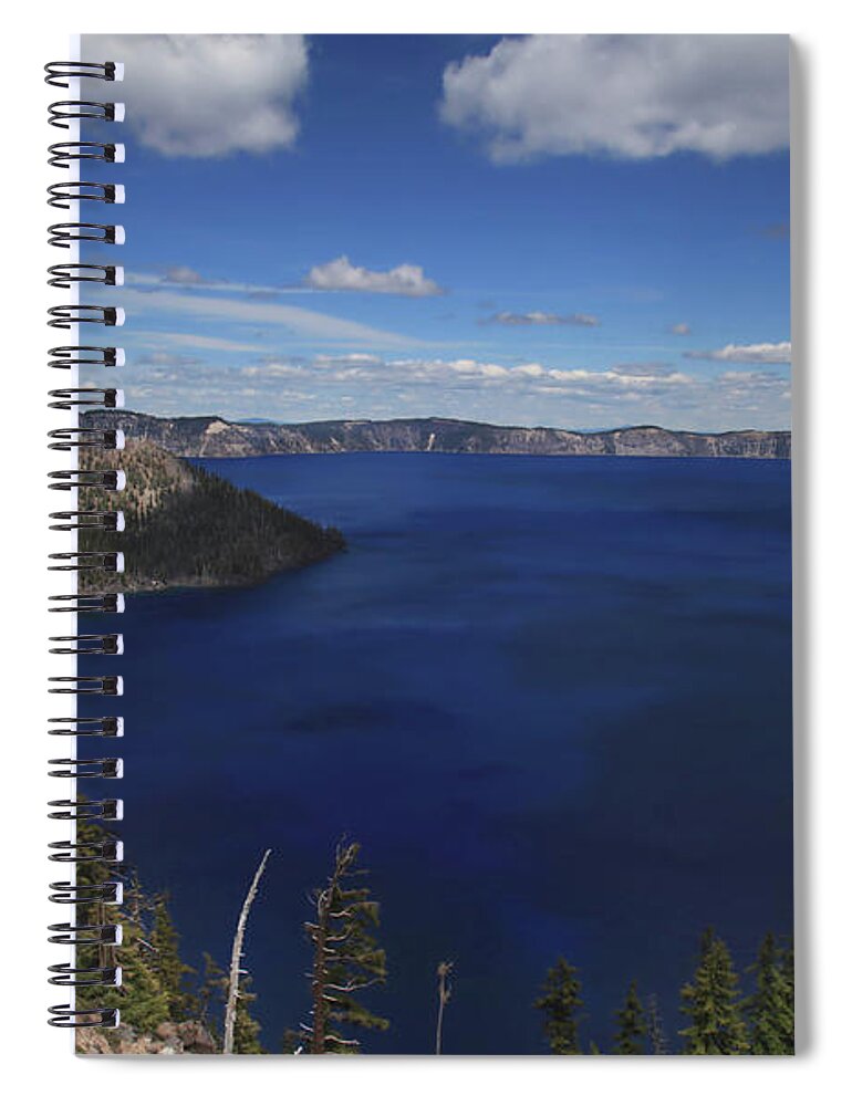Crater Lake Spiral Notebook featuring the photograph We're On Our Way by Laurie Search