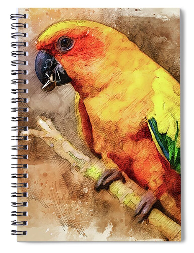 Parrot Spiral Notebook featuring the photograph Western Caribbean Flier by David Smith